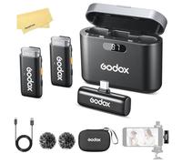 GODOX WES2 Kit2 Microphone sans Fil 2.4GHz,Mini Boîtier,Rapport Signal/Bruit 70 DB,Son 48kHz 16bits sans Perte,Transmission Stable 200m(Kit Double Canal Version USB-C)