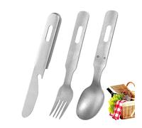 Godpqiui Ensembles de Coutellerie pour Cuisine - Fourchette Cuillère Couteau Ustensiles Modernes,Couverts Inoxydables,pour Plein Air Voyage Déjeuner Randonnée avec Sac à Dos Pique-nique Dîner Camping
