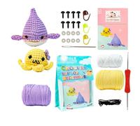Godpqiui Kits de Crochet pour Adultes | Mignon Requin et Poulpe Fait Main,Kit De Crochet En Laine Animale,Adolescents Garçons Filles Amateurs d'Artisanat Noël Anniversaire Fête Halloween