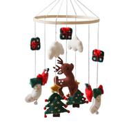 Godpqiui Mobile Musical Pour Berceau - Mobile Suspendu de Noël - Décoration de Chambre Fête Enfant avec Fétiche en Feutrine Renne Sapin