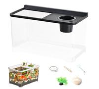 Godpqiui Petit Aquarium Lumières 3 Couleurs | Bocal À Poissons Décoratif,Aquarium Haute Transparence 360° pour Bureau Table Chambre Salon Entrée Décoration