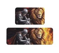 God'S Armor Lot de 2 tapis de cuisine antidérapants en bois pour la maison et le bureau