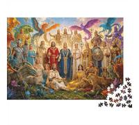 Gods Assembly Senior Puzzles 1000 Piece Recycled Myth Artwork Jigsaw Puzzles Puzzle Accessoires de Jeu Family Gaming Time Educational Game Défi Gift 52x38cm/1000pcs