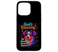God's Blessing Miniature American Shepherd Faith Coloré Coque pour iPhone 15 Pro Max