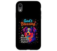 God's Blessing Miniature American Shepherd Faith Coloré Coque pour iPhone XR