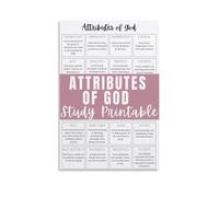 God's Character Poster - Visual Guide to the Nature and Attributes of God, Colorful Wall Art for Christian Home, Office, or Church Library(Unframed,08x12inch(20x30cm))