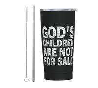 God'S Children AreFor Sale Gobelet fin en acier inoxydable - Tasse de voyage à double paroi de 20 oz - Tasse à café isolée mince avec couvercle anti-éclaboussures, paille et brosse de nettoyage pour