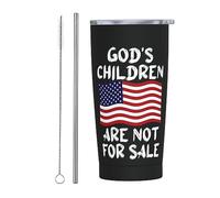God'S Children AreFor Sale Gobelet fin en acier inoxydable - Tasse de voyage à double paroi de 20 oz - Tasse à café isolée mince avec couvercle anti-éclaboussures, paille et brosse de nettoyage pour