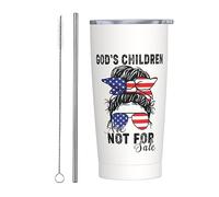 God'S Children AreFor Sale Gobelet fin en acier inoxydable - Tasse de voyage à double paroi de 20 oz - Tasse à café isolée mince avec couvercle anti-éclaboussures, paille et brosse de nettoyage pour