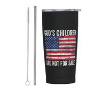 God'S Children AreFor Sale Gobelet fin en acier inoxydable - Tasse de voyage à double paroi de 20 oz - Tasse à café isolée mince avec couvercle anti-éclaboussures, paille et brosse de nettoyage pour