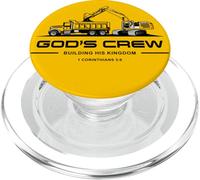 God's Crew - Excavator Construction Kids Christian 1 Cor 3:9 PopSockets PopGrip pour MagSafe