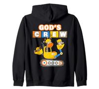 God's Crew - Excavator Construction Kids Christian Animals Sweat à Capuche