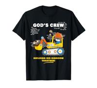 God's Crew - Excavator Construction Kids Christian Animals T-Shirt