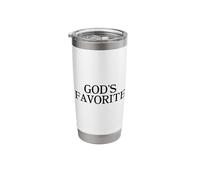 God's Favorite - Slogan religion, amour, église, culte du Christ Gobelet isotherme en acier inoxydable double paroi