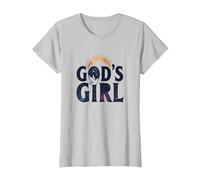 God's Girl : Inspiration de Foi Colombe céleste, chrétiens T-Shirt, Femme, Argent, XL