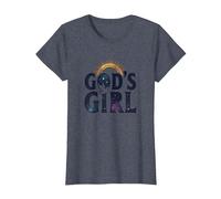 God's Girl : Inspiration de Foi Colombe céleste, chrétiens T-Shirt, Femme, Bleu Chiné, S
