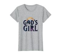 God's Girl : Inspiration de Foi Colombe céleste, chrétiens T-Shirt, Femme, Gris Chiné, M
