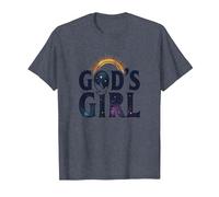God's Girl : Inspiration de Foi Colombe céleste, chrétiens T-Shirt, Homme, Bleu Chiné, 5XL