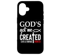 God's Got Me Christian Ephesians 2:10 Created with a Purpose Coque pour iPhone 16