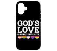 God's Love is Fully Inclusive LGBTQIA+ Gay Pride Christian Coque pour iPhone 16