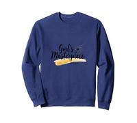Gods Masterpiece Child of God Inspirational Faith Citation Sweatshirt, Unisexe pour Adultes, Bleu Marine, XL