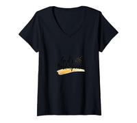 Gods Masterpiece Child of God Inspirational Faith Citation T-Shirt avec Col en V, Femme, Noir, S