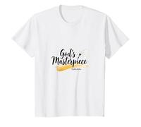 Gods Masterpiece Child of God Inspirational Faith Citation T-Shirt, Enfant, Blanc, 8 Ans