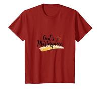 Gods Masterpiece Child of God Inspirational Faith Citation T-Shirt, Enfant, Canneberge, 12 Ans