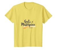 Gods Masterpiece Child of God Inspirational Faith Citation T-Shirt, Enfant, Citron, 4 Ans