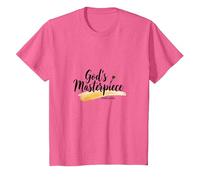 Gods Masterpiece Child of God Inspirational Faith Citation T-Shirt, Enfant, Rose chiné, 6 Ans