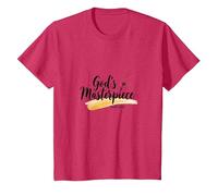 Gods Masterpiece Child of God Inspirational Faith Citation T-Shirt, Enfant, Rouge chiné, 8 Ans