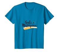 Gods Masterpiece Child of God Inspirational Faith Citation T-Shirt, Enfant, Saphir, 6 Ans