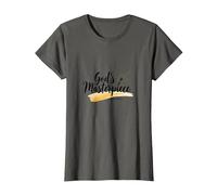 Gods Masterpiece Child of God Inspirational Faith Citation T-Shirt, Femme, Asphalte, XS