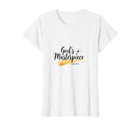 Gods Masterpiece Child of God Inspirational Faith Citation T-Shirt, Femme, Blanc, XS