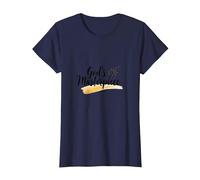 Gods Masterpiece Child of God Inspirational Faith Citation T-Shirt, Femme, Bleu Marine, XS