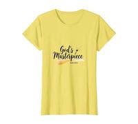 Gods Masterpiece Child of God Inspirational Faith Citation T-Shirt, Femme, Citron, M