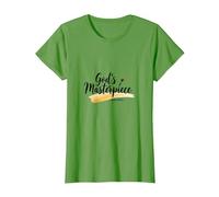 Gods Masterpiece Child of God Inspirational Faith Citation T-Shirt, Femme, Herbe, XXL