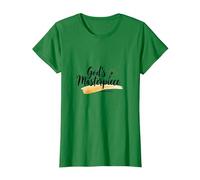 Gods Masterpiece Child of God Inspirational Faith Citation T-Shirt, Femme, Vert Kelly, XS