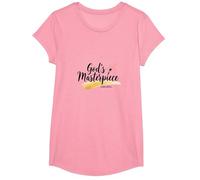 Gods Masterpiece Child of God Inspirational Faith Citation T-Shirt, Fille, Rose, S