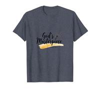 Gods Masterpiece Child of God Inspirational Faith Citation T-Shirt, Homme, Bleu Chiné, S