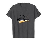 Gods Masterpiece Child of God Inspirational Faith Citation T-Shirt, Homme, Chiné Foncé, S