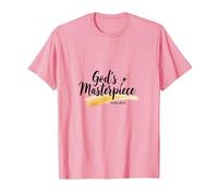Gods Masterpiece Child of God Inspirational Faith Citation T-Shirt, Homme, Rose, L