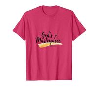 Gods Masterpiece Child of God Inspirational Faith Citation T-Shirt, Homme, Rouge chiné, S