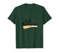 Gods Masterpiece Child of God Inspirational Faith Citation T-Shirt, Homme, Vert Forêt, S