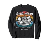 God's Math Loaves Fish Miracle Bible Verset rétro chrétien Sweatshirt