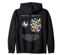 Gods Plan Christian Faith Papillon Floral Écriture Verse Sweat à Capuche