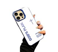 Gods Plan Phone Case-God Has a Plan for You Phone Case God Military-Grade Drop Proof Anti-Shock Cross Pattern Religious Art Fashion Cover-Laser TPU Anti-Drop for iPhone (for iPhone 15 Pro Max,Blue)