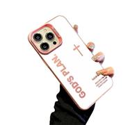 Gods Plan Phone Case-God Has a Plan for You Phone Case God Military-Grade Drop Proof Anti-Shock Cross Pattern Religious Art Fashion Cover-Laser TPU Anti-Drop for iPhone (for iPhone14 Plus,Pink)