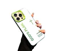 Gods Plan Phone Case-God Has a Plan for You Phone Case God Military-Grade Drop Proof Anti-Shock Cross Pattern Religious Art Fashion Cover-Laser TPU Anti-Drop for iPhone (for iPhone14 Pro,Green)