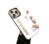 Gods Plan Phone Case-God Has a Plan for You Phone Case God Military-Grade Drop Proof Anti-Shock Cross Pattern Religious Art Fashion Cover-Laser TPU Anti-Drop for iPhone (for iPhone 17 Pro,Black)